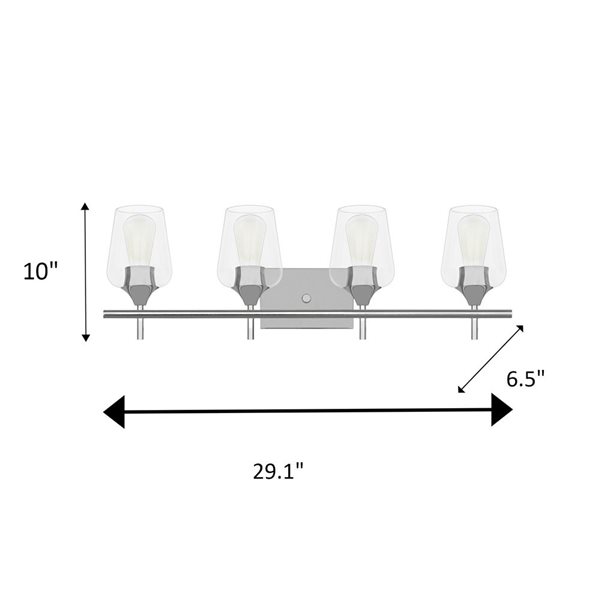 Whitfield Lighting Fauna 4-Light Chrome Transitional Vanity Light