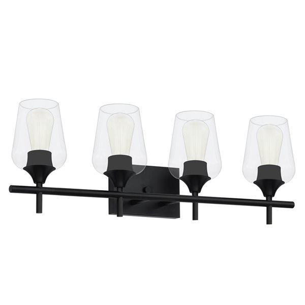 Whitfield Lighting Fauna 4-Light Black Transitional Vanity Light