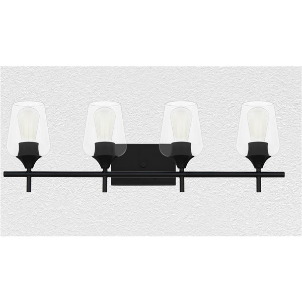 Whitfield Lighting Fauna 4-Light Black Transitional Vanity Light