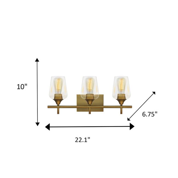 Luminaire de meuble-lavabo contemporain Fauna doré à 3 lumières de Whitfield Lighting