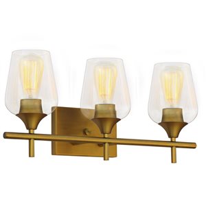 Whitfield Lighting Fauna 3-Light Gold Transitional Vanity Light