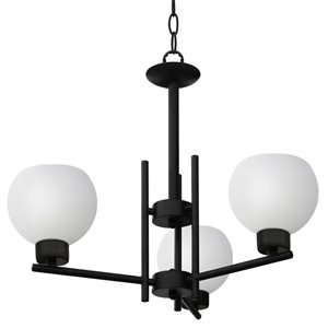 Whitfield Lighting Isla 3-Light Black Modern/Contemporary Chandelier