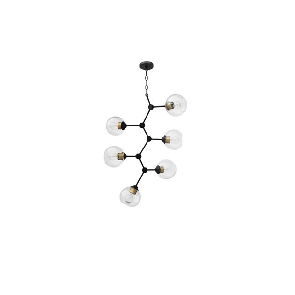 Whitfield Lighting Jane 6-Light Black/Natural Gold Modern/Contemporary Chandelier