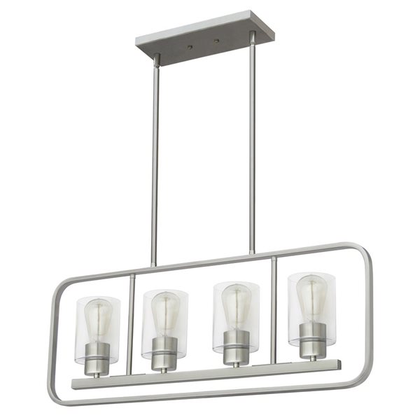 Lustre industriel en acier inoxydable Roselee à 4 lumières Whitfield Lighting