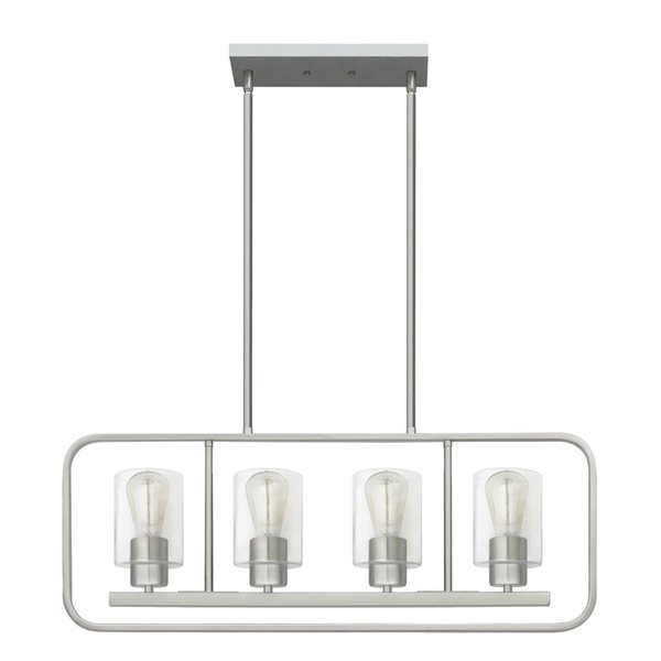 Lustre industriel en acier inoxydable Roselee à 4 lumières Whitfield Lighting