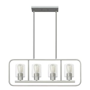 Lustre industriel en acier inoxydable Roselee à 4 lumières Whitfield Lighting