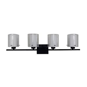 Whitfield Lighting Dominic 4-Light Black Modern/Contemporary Vanity Light