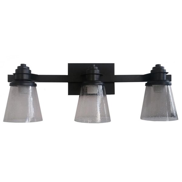 Whitfield Lighting Leora 3-Light Black Modern/Contemporary Vanity Light