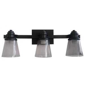 Whitfield Lighting Leora 3-Light Black Modern/Contemporary Vanity Light