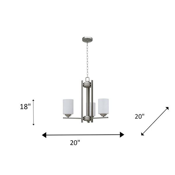 Lustre moderne/contemporain en acier inoxydable Mitzy à 3 lumières Whitfield Lighting