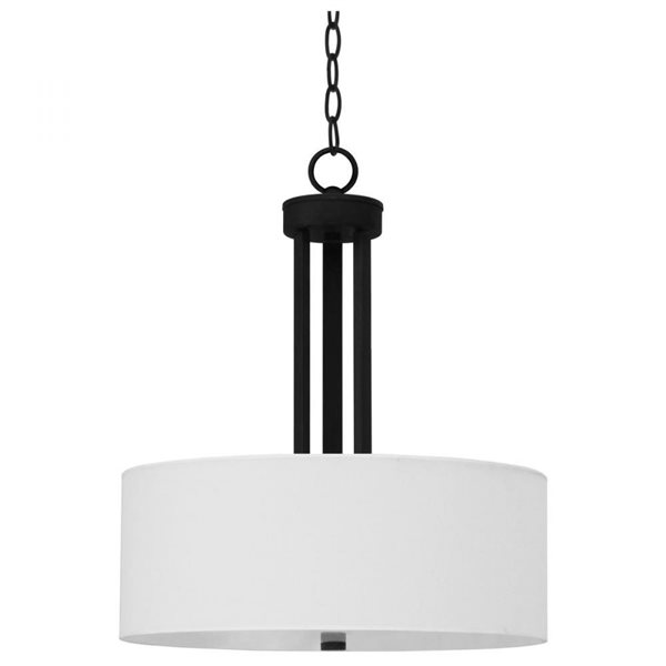 Whitfield Lighting Armella 3-Light Black Transitional Chandelier