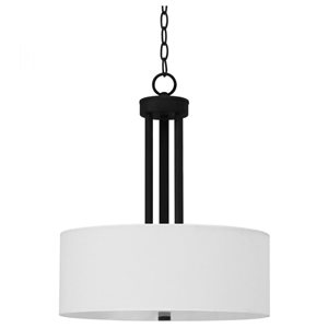 Whitfield Lighting Armella 3-Light Black Transitional Chandelier