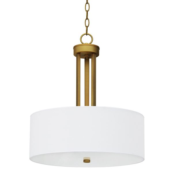 Lustre contemporain doré naturel Armella à 3 lumières Whitfield Lighting