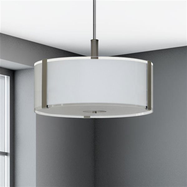 Lustre moderne/contemporain en acier inoxydable Catherine à 3 lumières Whitfield Lighting