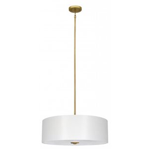 Whitfield Lighting Modena 4-Light Natural Gold Whtie Shade Transitional Chandelier