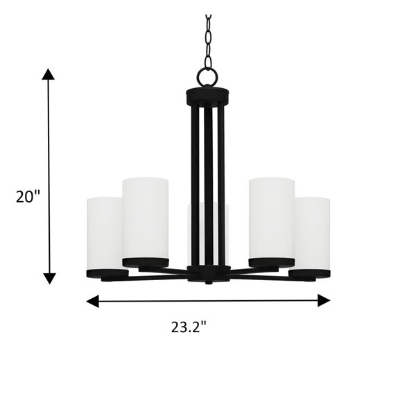 Whitfield Lighting Armella 5-Light Black Modern/Contemporary Chandelier
