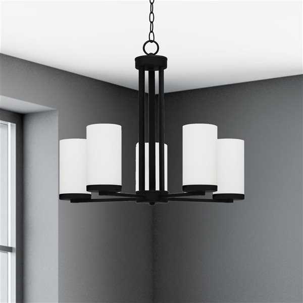 Whitfield Lighting Armella 5-Light Black Modern/Contemporary Chandelier