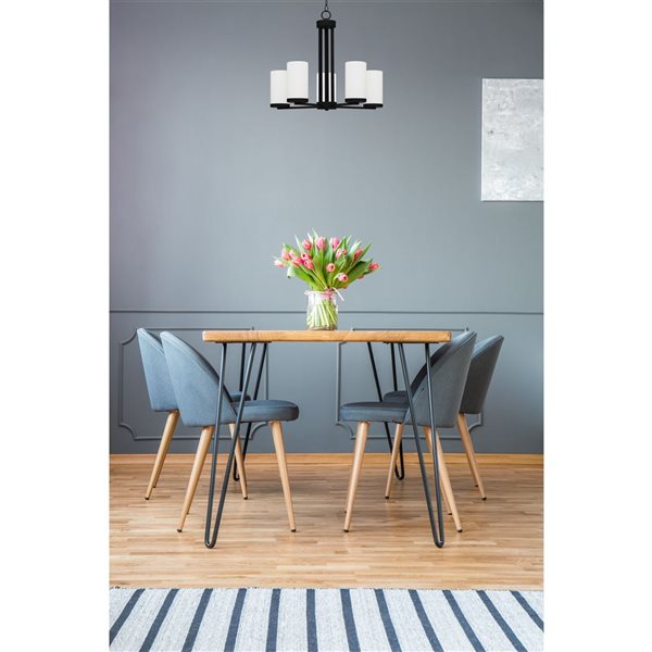 Whitfield Lighting Armella 5-Light Black Modern/Contemporary Chandelier