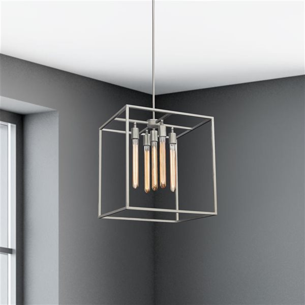 Whitfield Lighting Tracey 5-Light Stainless Steel Industrial Chandelier