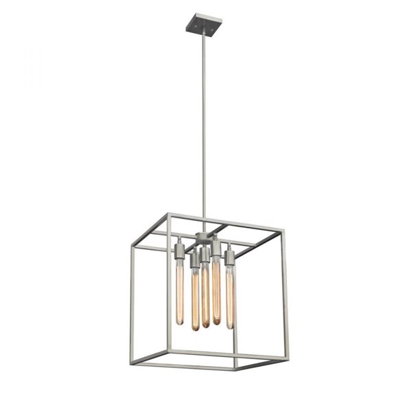 Lustre industriel en acier inoxydable Tracey à 5 lumières Whitfield Lighting