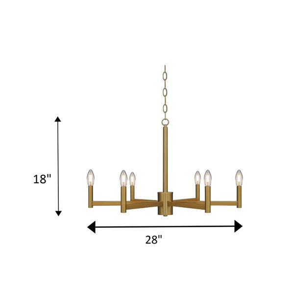 Whitfield Lighting Gwenith 6-Light Natural Gold Transitional Chandelier