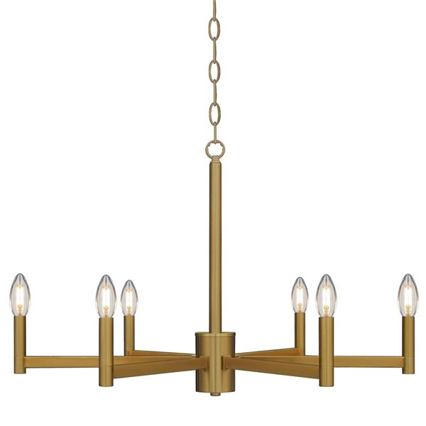 Whitfield Lighting Gwenith 6-Light Natural Gold Transitional Chandelier