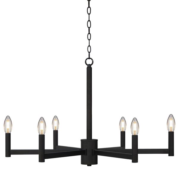 Whitfield Lighting Gwenith 6-Light Black Transitional Chandelier