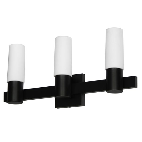 Whitfield Lighting Gwenith 3-Light Black Transitional Vanity Light