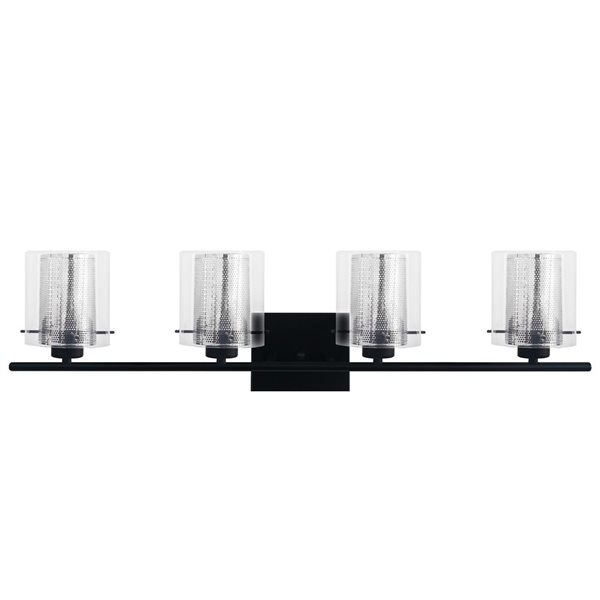 Whitfield Lighting Dianna 4-Light Black Modern/Contemporary Vanity Light