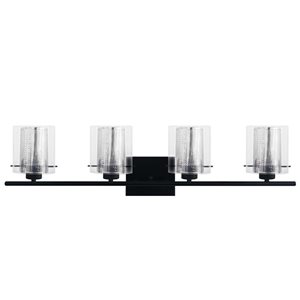 Whitfield Lighting Dianna 4-Light Black Modern/Contemporary Vanity Light