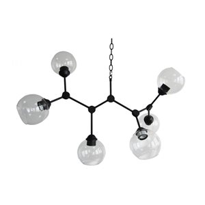 Lustre moderne/contemporain noir Jane à 6 lumières Whitfield Lighting