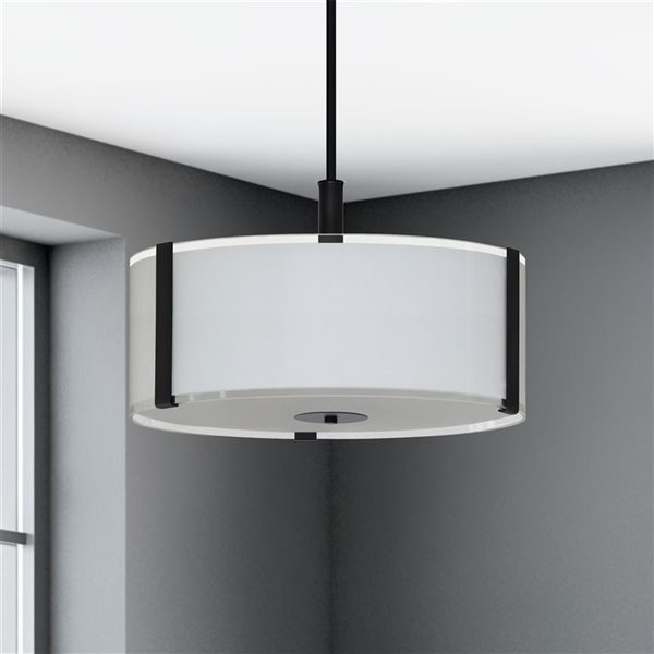 Whitfield Lighting Catherine 3-Light Black Modern/Contemporary Chandelier