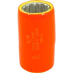 Gray Tools 9/16-in x 3/8-in Drive Insulated Standard Length Socket