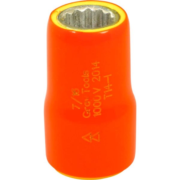 Gray Tools 7/16-in x 3/8-in Drive Insulated Standard Length Socket