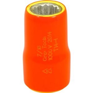 Gray Tools 7/16-in x 3/8-in Drive Insulated Standard Length Socket