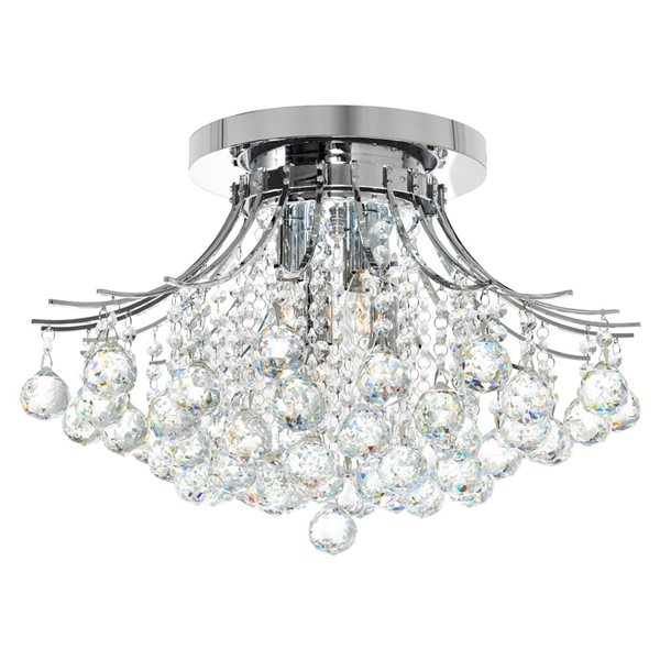 CWI Lighting Princess 20-in 6-Light Chrome Flush Mount Light