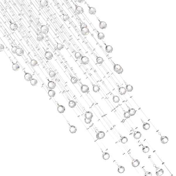 CWI Lighting Rain Drop 24-in 9-Light Chrome Flush Mount Light