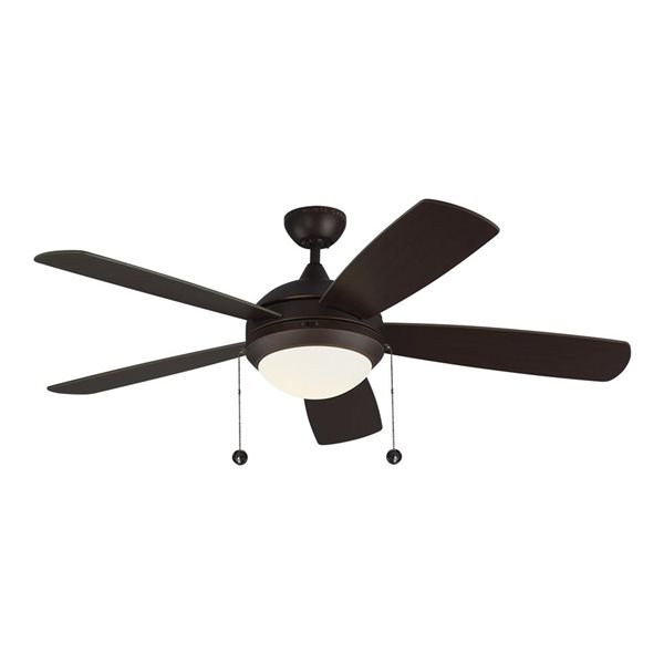 Generation Lighting Discus Classic 52-in Roman Bronze Integrated LED Ceiling Fan (5-blade)