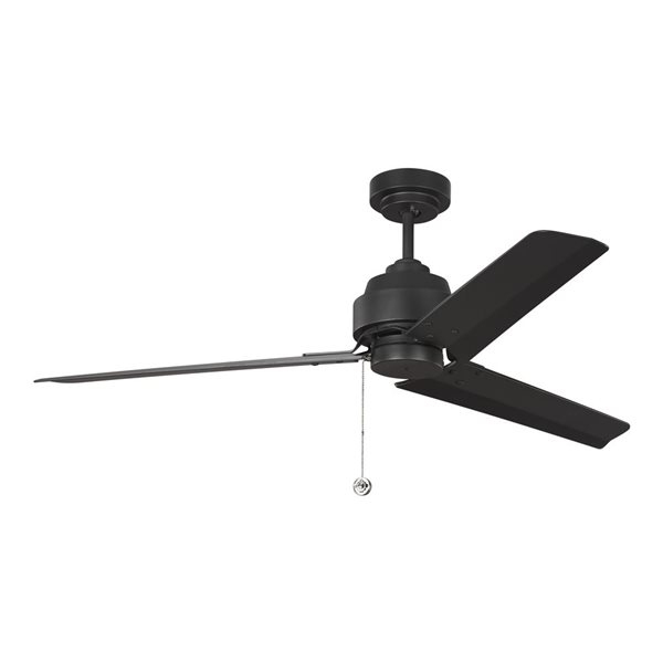 Generation Lighting Arcade 54-in Midnight Black Indoor Ceiling Fan (3-blade)