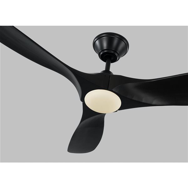 Generation Lighting Maverick II 52-in Matte Black Integrated DEL Indoor/outdoor Ceiling Fan (3-blade)