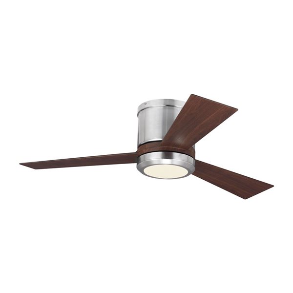 Generation Lighting Clarity 42-in Brushed Steel Integrated LED Indoor Ceiling Fan with Remote Control (3-blade)