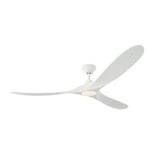 Generation Lighting Maverick Max 70-in Matte White Integrated LED Indoor/Outdoor Ceiling Fan (3-blade)