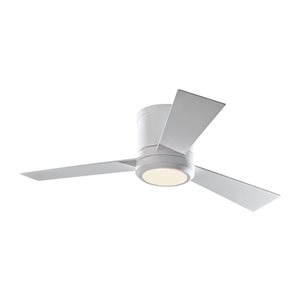 Generation Lighting Clarity 42-in Matte White Integrated LED Indoor Ceiling Fan with Remote Control (3-blade)