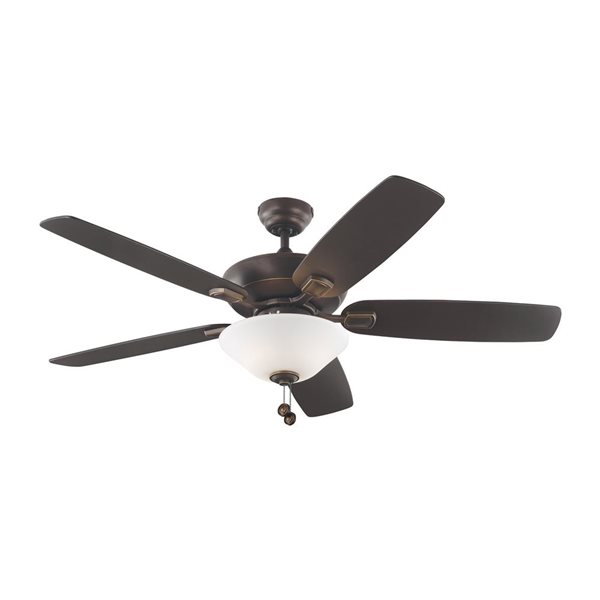 Generation Lighting Colony Max Plus 52-in Roman Bronze Indoor/Outdoor Ceiling Fan with Light Kit