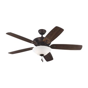 Generation Lighting Colony Max Plus 52-in Roman Bronze Indoor/Outdoor Ceiling Fan with Light Kit