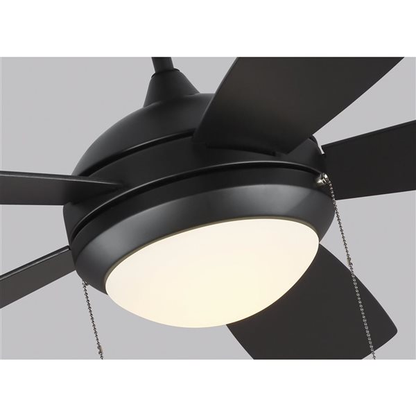 Generation Lighting Discus Classic 52-in Matte Black Integrated LED Ceiling Fan (5-blade)