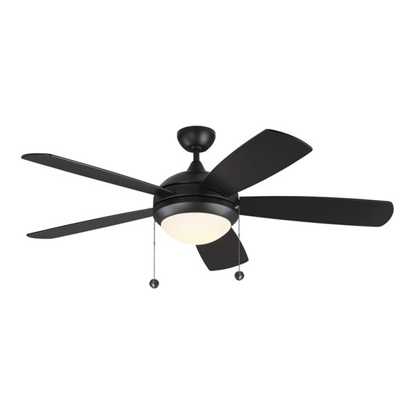 Generation Lighting Discus Classic 52-in Matte Black Integrated LED Ceiling Fan (5-blade)