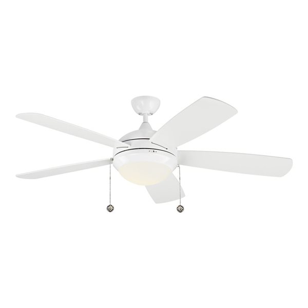 Generation Lighting Discus Classic 52-in White Integrated LED Ceiling Fan (5-blade)