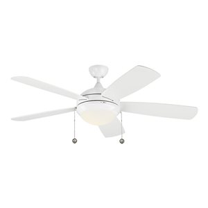 Generation Lighting Discus Classic 52-in White Integrated LED Ceiling Fan (5-blade)