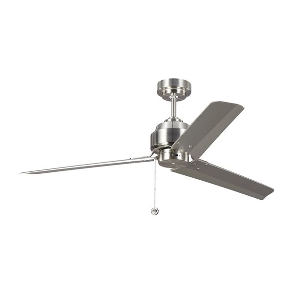 Generation Lighting Arcade 54-in Brushed Steel Indoor Ceiling Fan (3-blade)